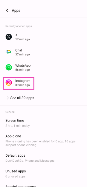 Step 2: Select Instagram.