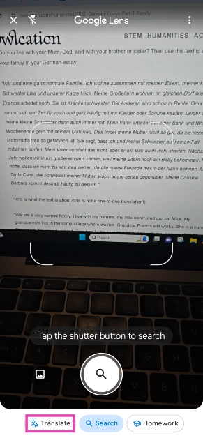 Step 3: Switch to the Translate tab.