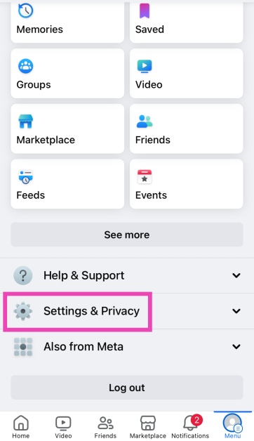 Step 3: Tap on Settings and privacy. How to disable Link History on Facebook? (Android and iOS)