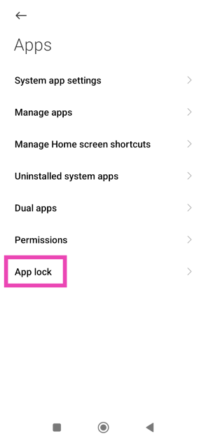 Step 2: Tap on App lock. Best 3 Methods to Hide Apps on MIUI OS