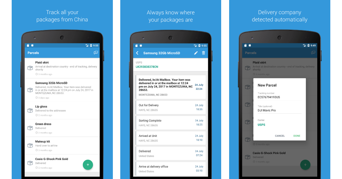 Use a third-party app (Parcels)