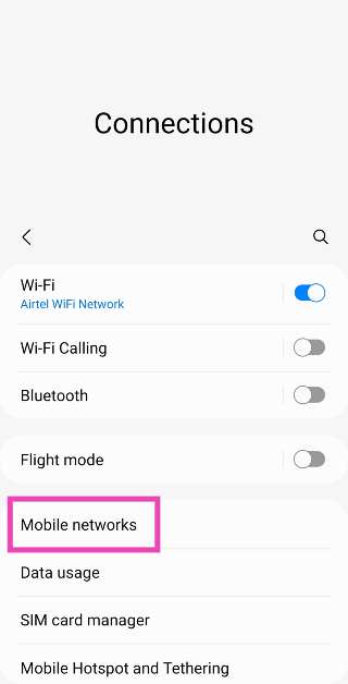 Step 2: Tap on SIM card manager.