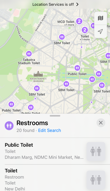 Step 4: All the results will be marked on the map.