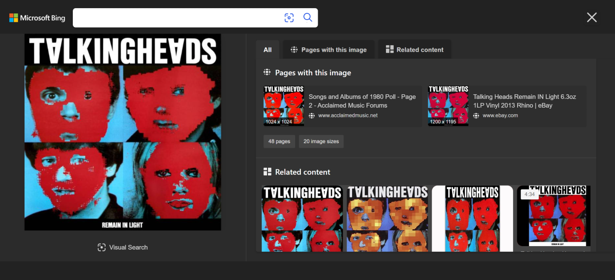 Step 3: Once the image has been uploaded, Bing will produce the results on the following page. Switch to the ‘Pages with this image’ tab for more accurate results.