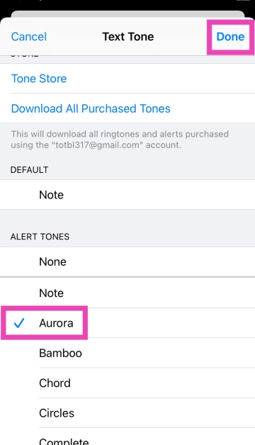 Step 3: Assign the contact a tone.