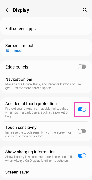 Step 2: Turn on the toggle switch for Accidental Touch Protection. Top 4 ways to disable the touchscreen on your Android phone (2024)