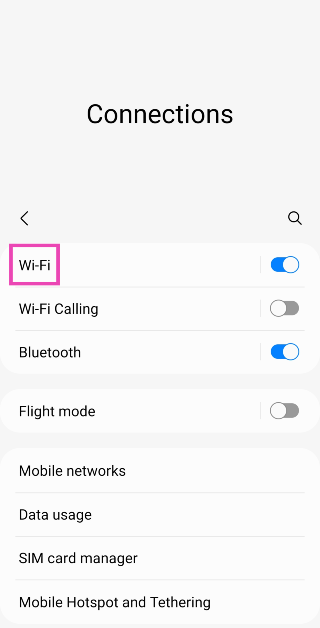 Step 2: Select WiFi.