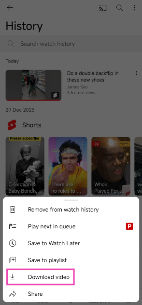 Step 5: Hit Download video.