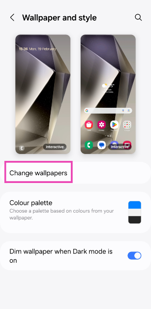 Step 2: Tap on Change wallpapers.
