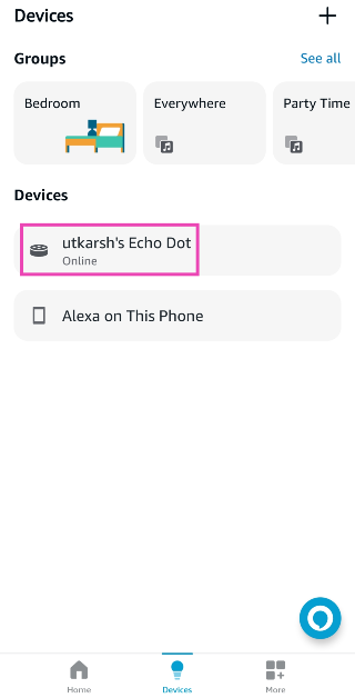 Step 3: Tap on your Echo device.