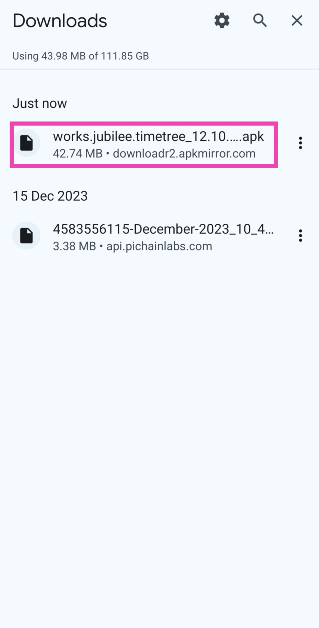 Step 6: Go to the downloads folder and tap on the APK.
