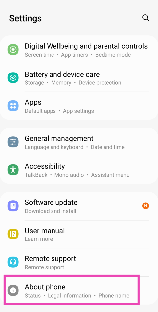 Step 1: Go to Settings and select About Phone. Top 5 Ways To Remove Apps That Android Won't Let You Uninstall (2024)