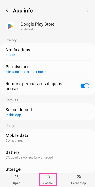 Step 3: Hit Disable at the bottom of the screen.