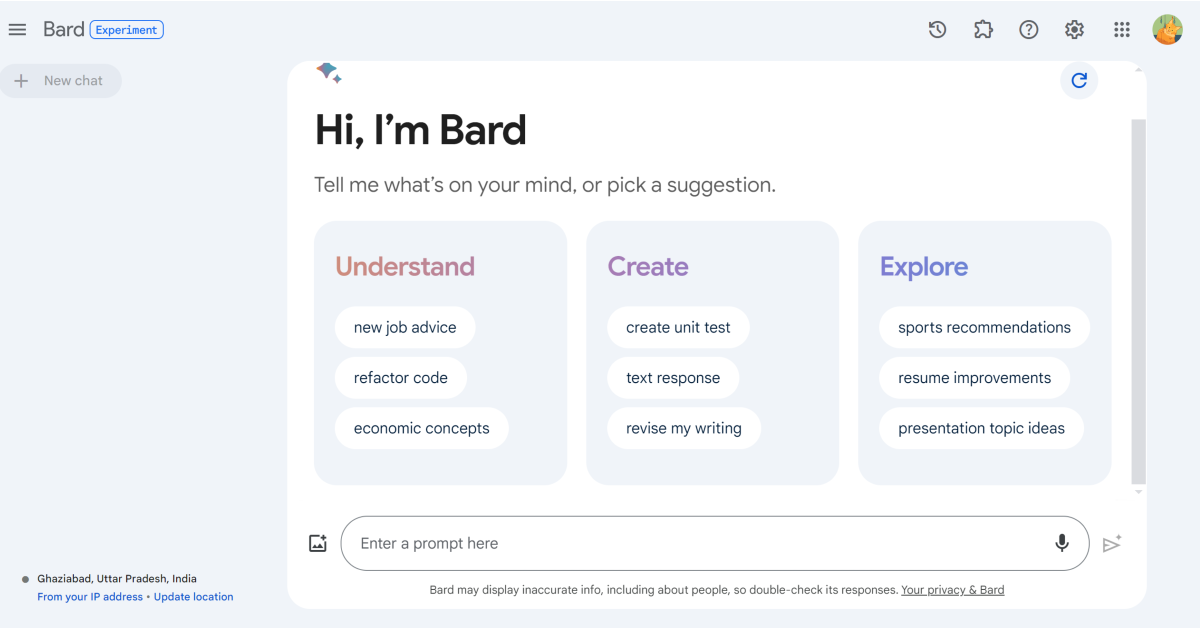 Step 1: Go to https://bard.google.com/ and sign in using your Google Account.