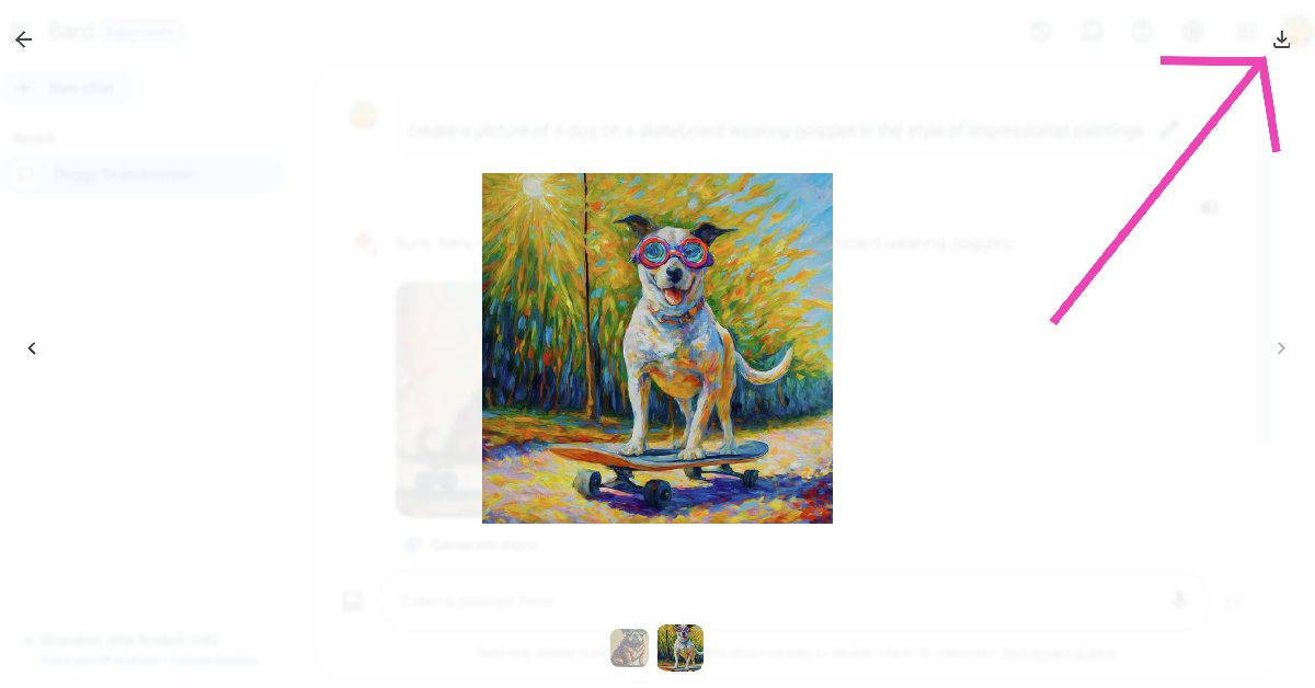 Step 6: Hit the download button at the top right corner of the screen to save the image on your device.