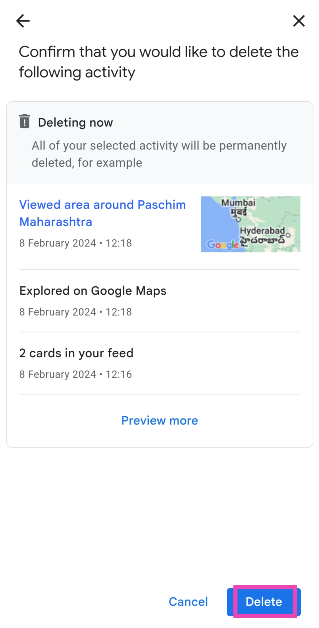 Step 8: Hit Delete. Top 4 Ways to Access your Google Search History and Delete All Activity (2024)