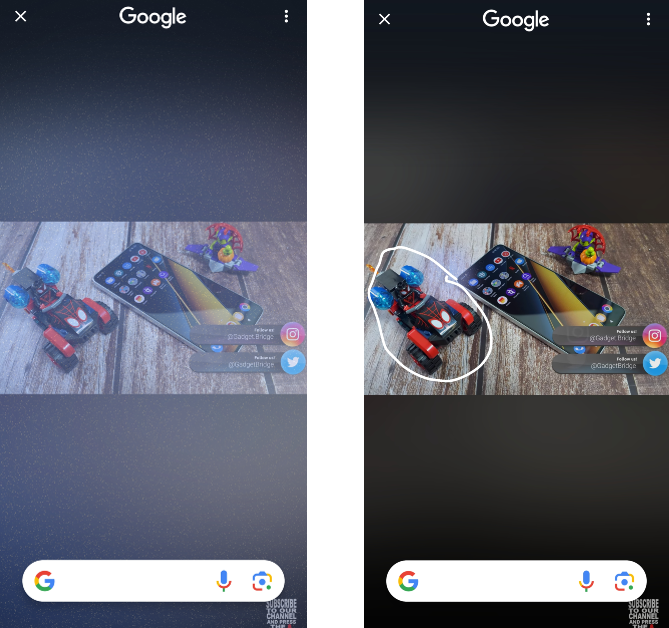 Step 6: Circle, highlight, or scribble on the object you wish to search.