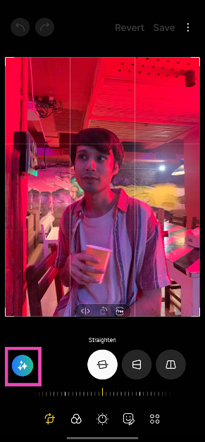 Step 3: Tap the blue icon with stars on the left side of the screen to access Galaxy AI.
