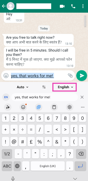 Step 7: Tap on the target language to change it.