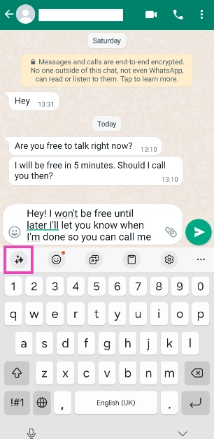 Step 3: Hit the Galaxy AI button on the keyboard.