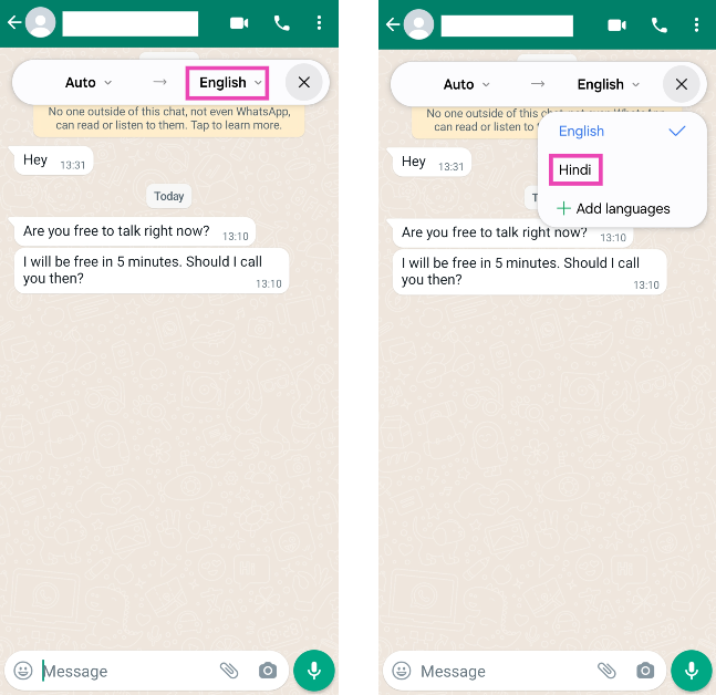 Step 4: Tap on the target language and select your desired language from the list of options.