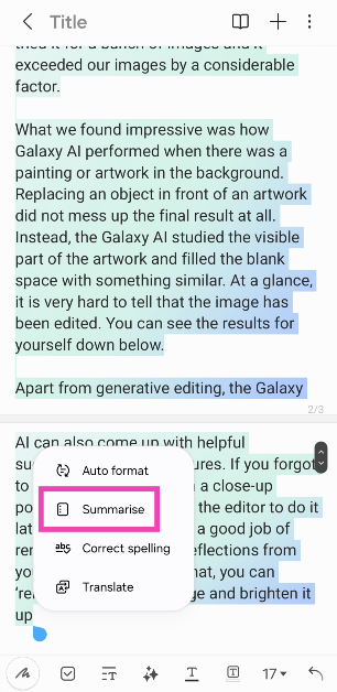 Step 4: Select the text.