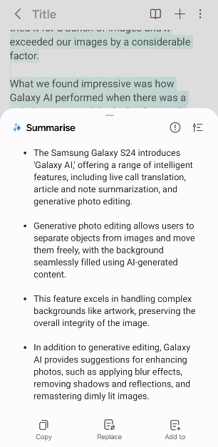 Step 7: Tap on Detailed and hit Done. How to use Samsung Galaxy S24’s AI tech to summarise web pages, notes, and voice notes?