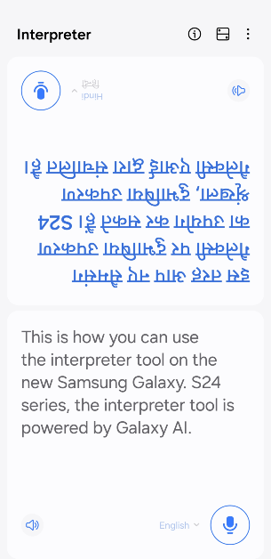 Step 11: Hit the layout icon at the top of the screen to flip the top panel. This makes it easier for the other person to read the translated text. How to use Galaxy AI to translate spoken conversations?