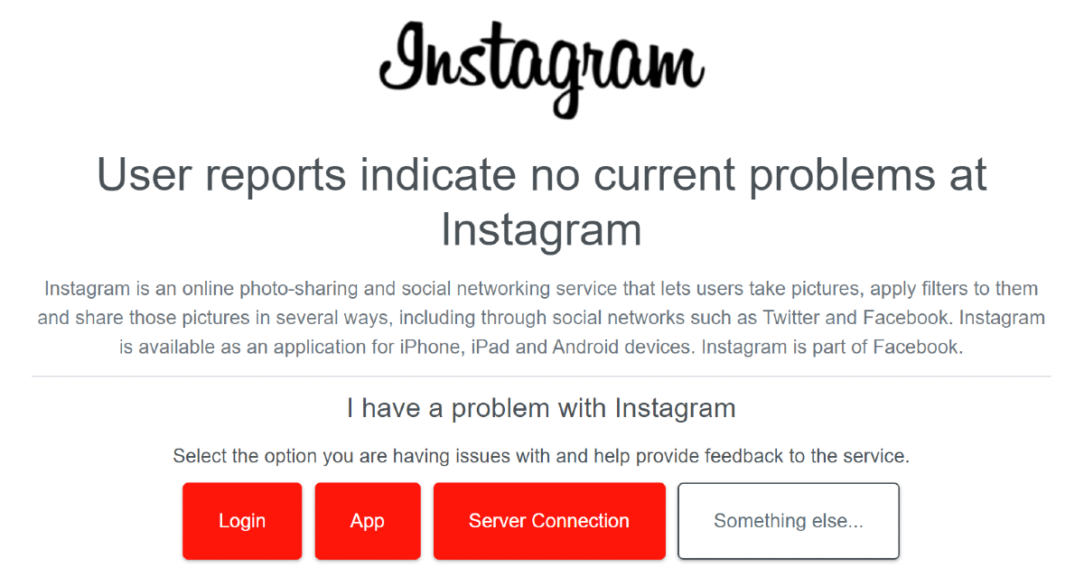 Check if Instagram is down