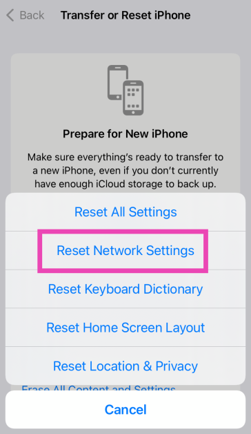 Step 4: Select Reset Network Settings. Top 11 Ways to Fix 'Message Blocking is Active' on iPhone Top 8 Fixes for ‘iMessage Not Downloading Pictures on iPhone’ (2024)