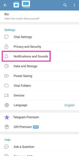 Step 3: Select Notifications and Sounds.