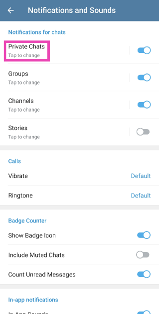 Step 4: Tap on the category for which you want to change the notification sound.