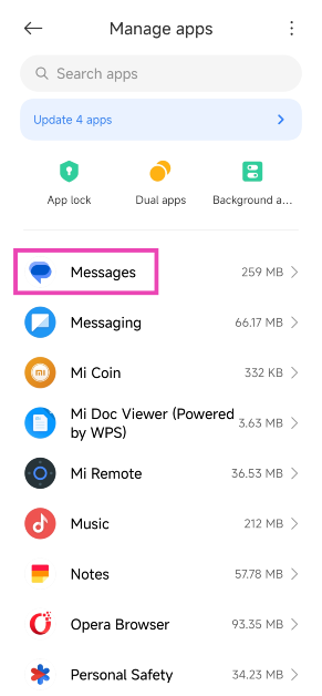 Step 3: Select the app for which you want to change the notification sound.