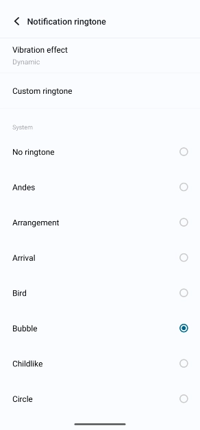 Step 3: Select a tone from the list.