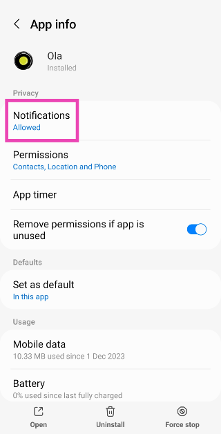 Step 3: Tap on Notifications.