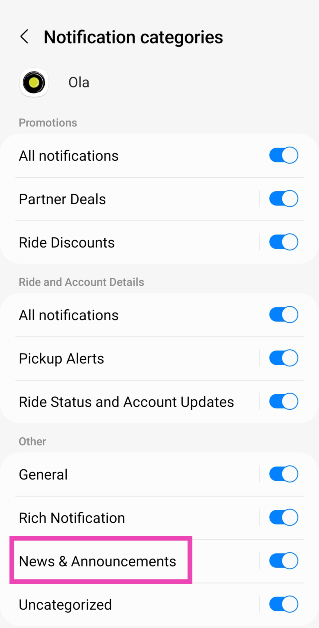 Step 5: Notification categories will contain the kinds of notifications that the app pushes on your device. For a messaging app, this may be incoming texts, group texts, incoming calls, and more. Tap on the category for which you want to change the notification sound.