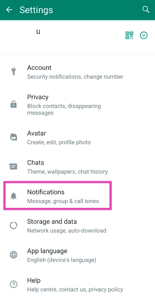Step 3: Select Notifications.