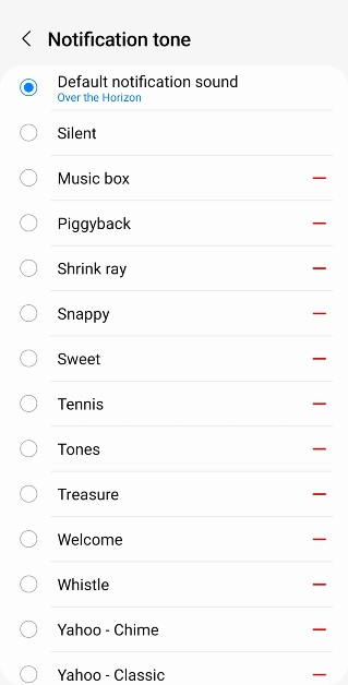 Step 5: Select a tone from the list. Similarly, you can change the notification sound for calls and group notifications.