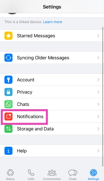 Step 2: Tap on Notifications.