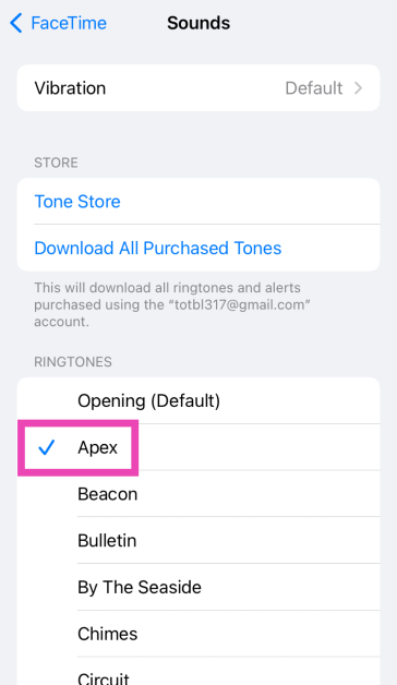 Step 4: Select a new sound for the app’s notification from the list.