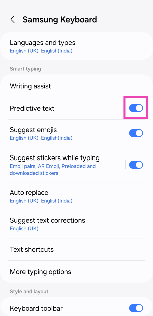 Step 3: Turn off the toggle switch for Predictive text. How to turn off predictive text on Android and iPhone? Top 4 Ways