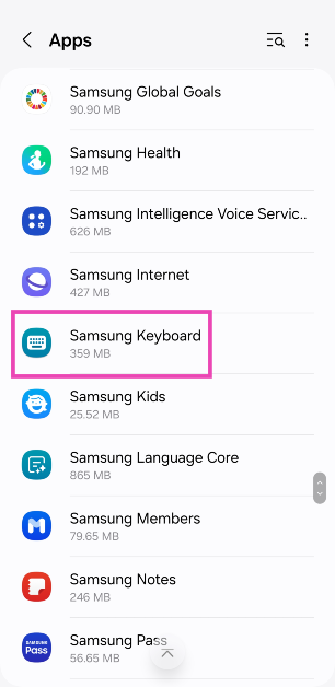 Step 2: Select Samsung Keyboard.