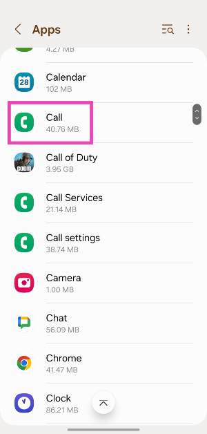 Step 2: Select the dialer app.