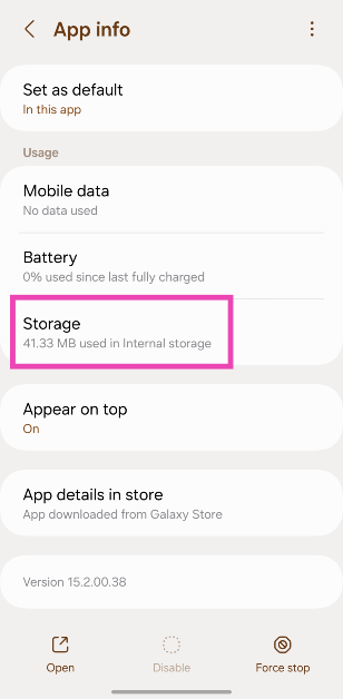Step 3: Tap on Storage.