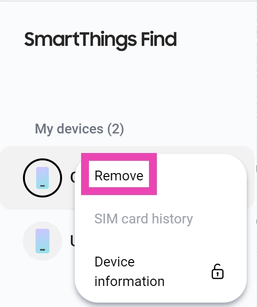 Step 3 - Select Remove.