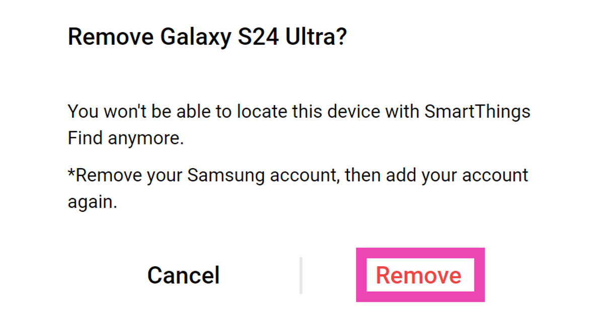 Step 4 - Confirm your selection in the popup box.