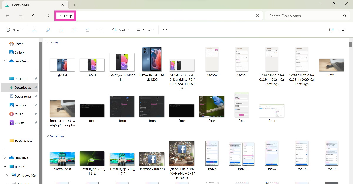 Step 2: Click on the empty space in the address bar.