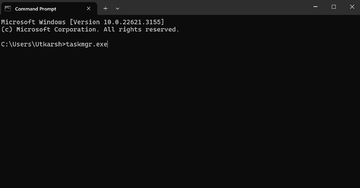 Step 2: Type 'taskmgr.exe'.