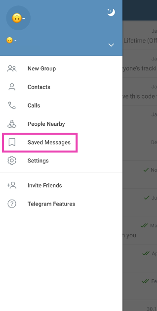 Step 2: Select Saved Messages.