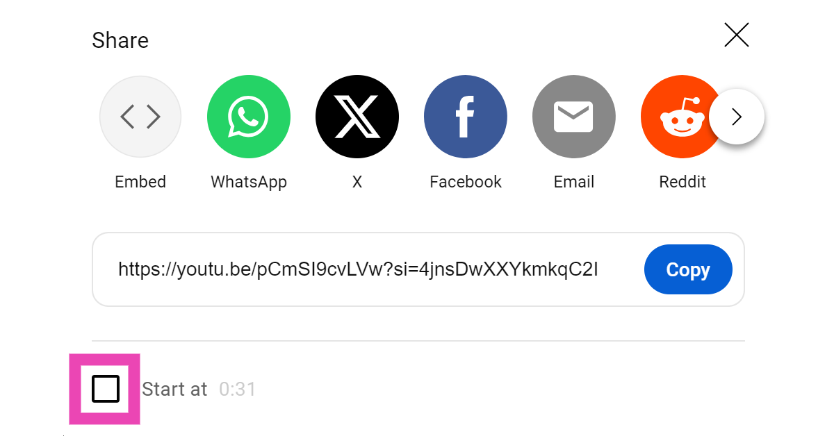 Step 3: Click the check box for ‘Start at’.